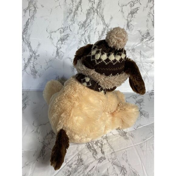 Hugfun Tan Floppy Ear Woth Hat Puppy Plush - Picture 3 of 5